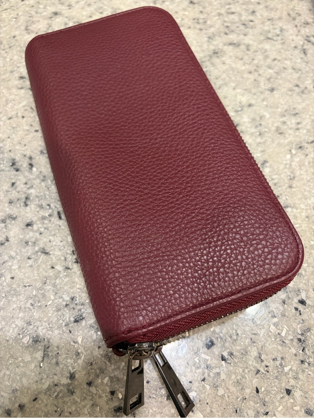 Burgundy Zip-Around Wallet